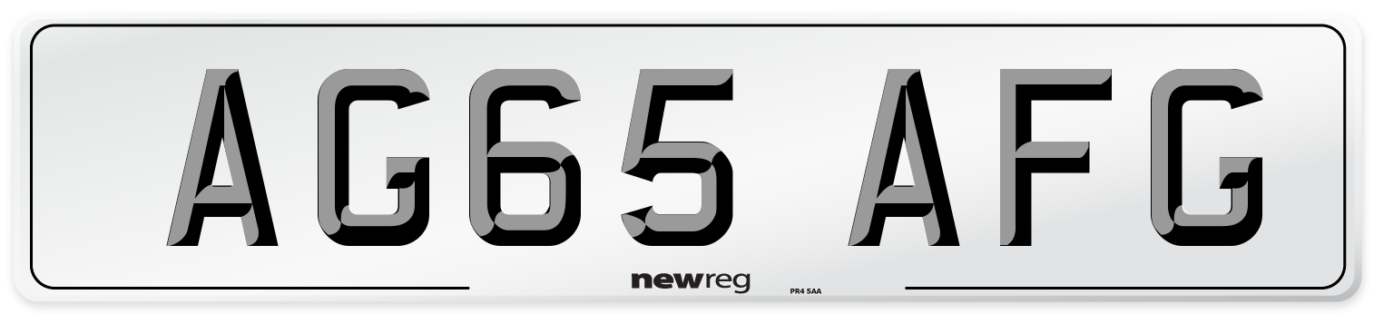 AG65 AFG Number Plate from New Reg
